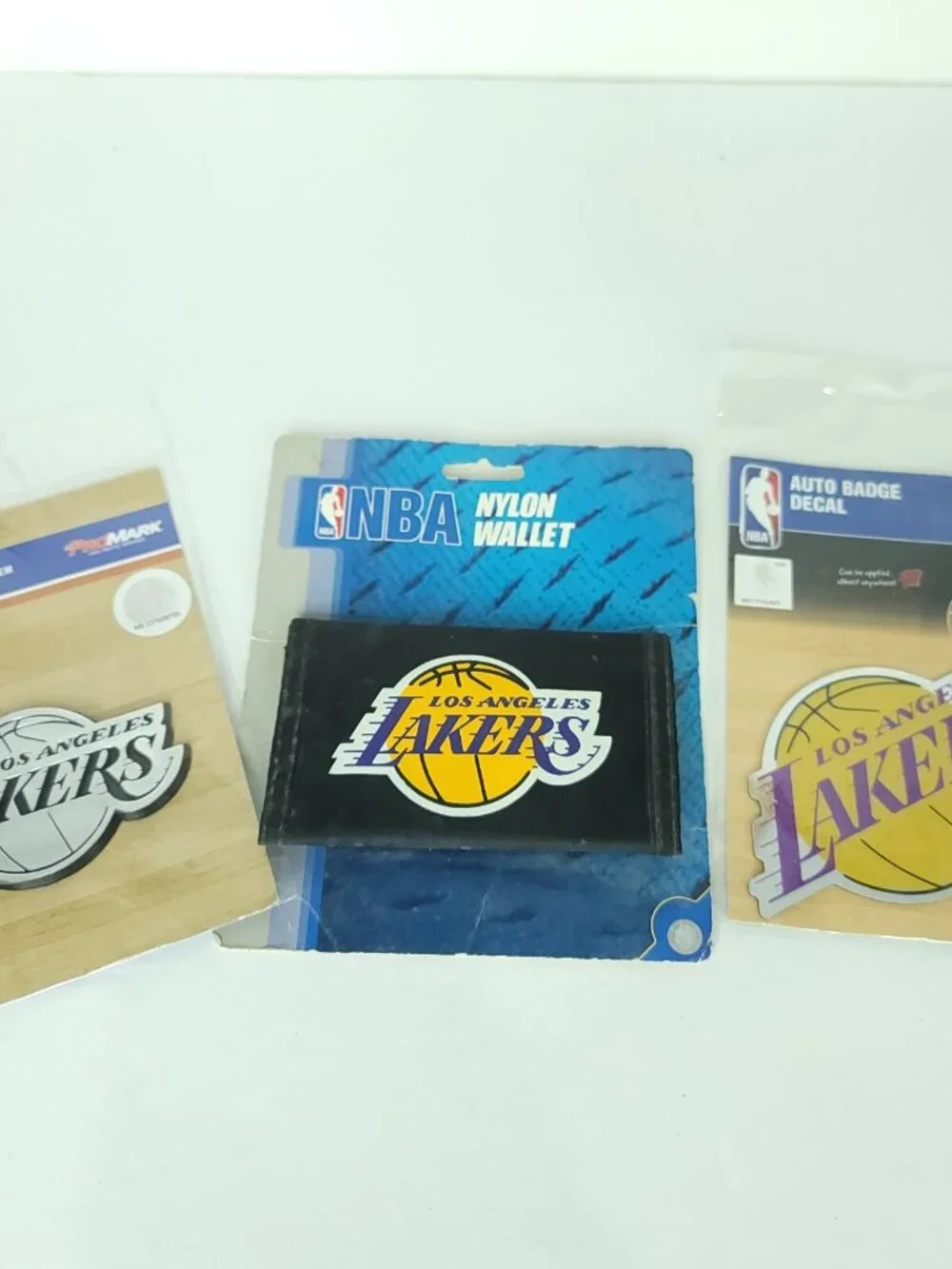 NBA Team Los Angeles Lakers Auto Emblem Metal Badge Decal Wallet Lot of 3 NEW